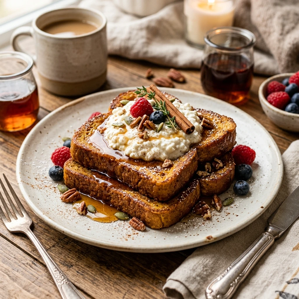 Gluten Free Pumpkin French Toast With Cottage Cheese