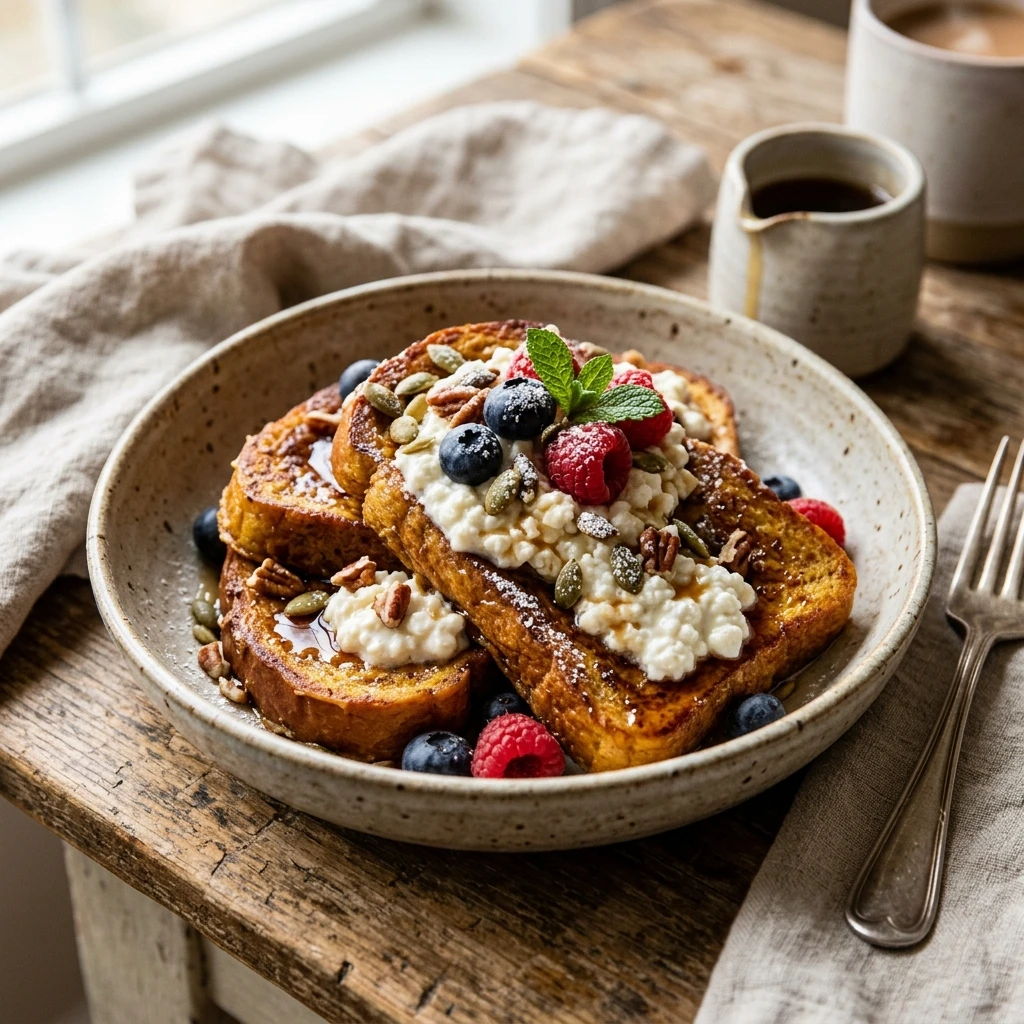 Gluten Free Pumpkin French Toast With Cottage Cheese
