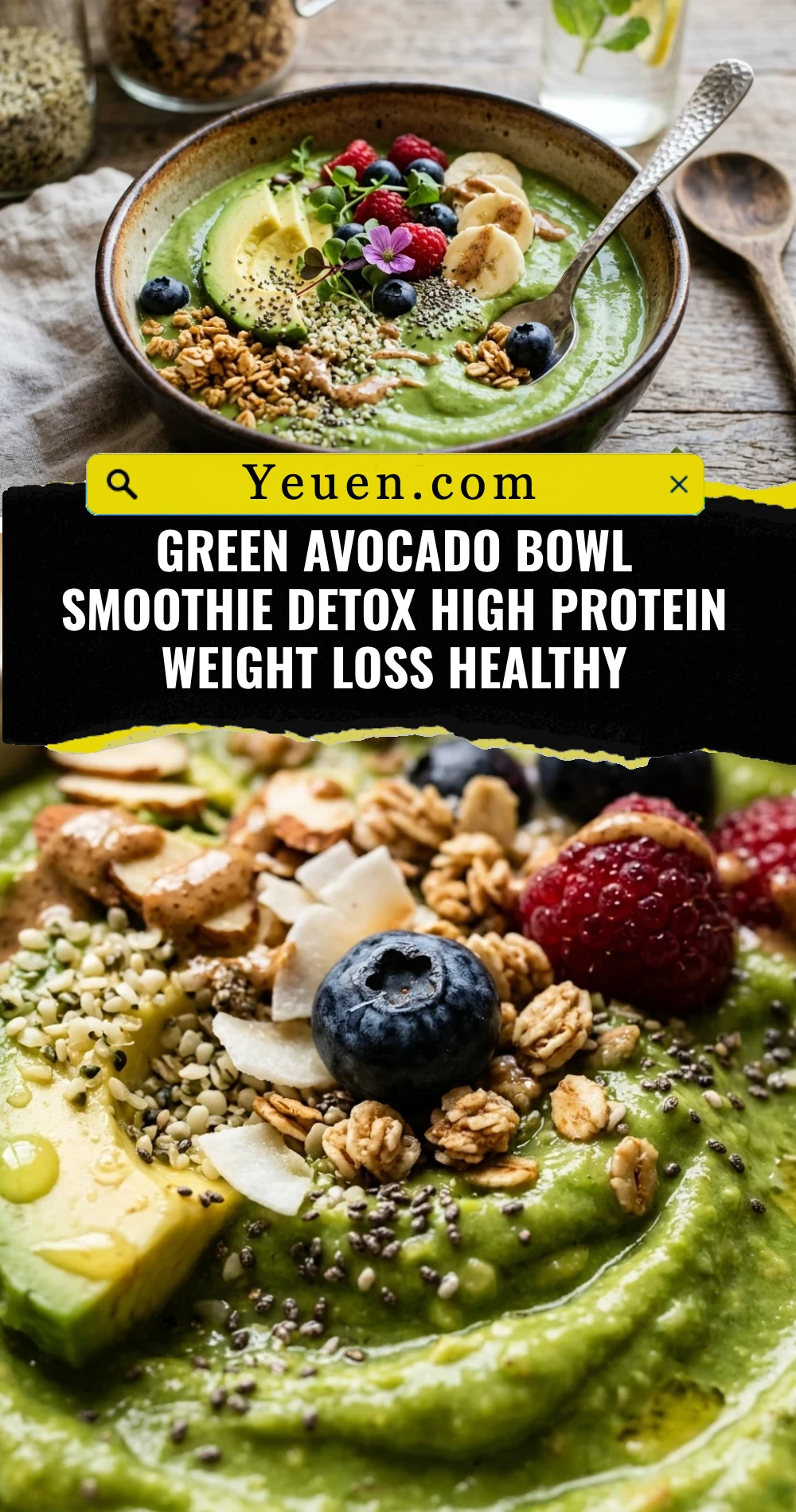 Green Avocado Bowl Smoothie Detox High Protein Weight Loss Healthy