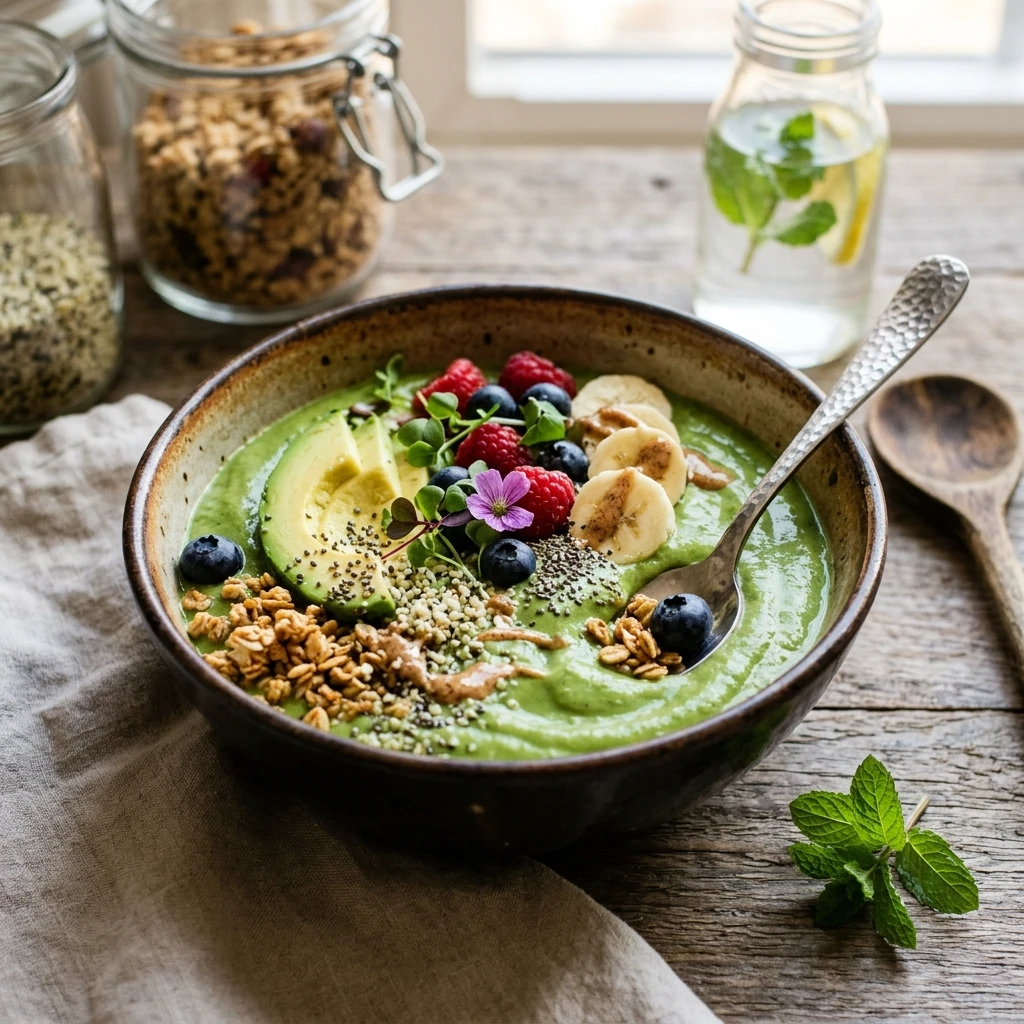 Green Avocado Bowl Smoothie Detox High Protein Weight Loss Healthy