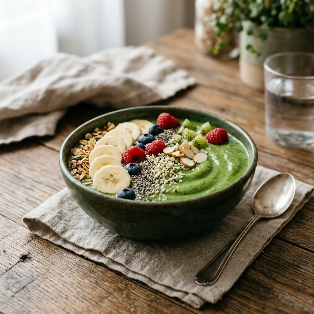 Green Kale Bowl Smoothie Detox High Protein Weight Loss Healthy