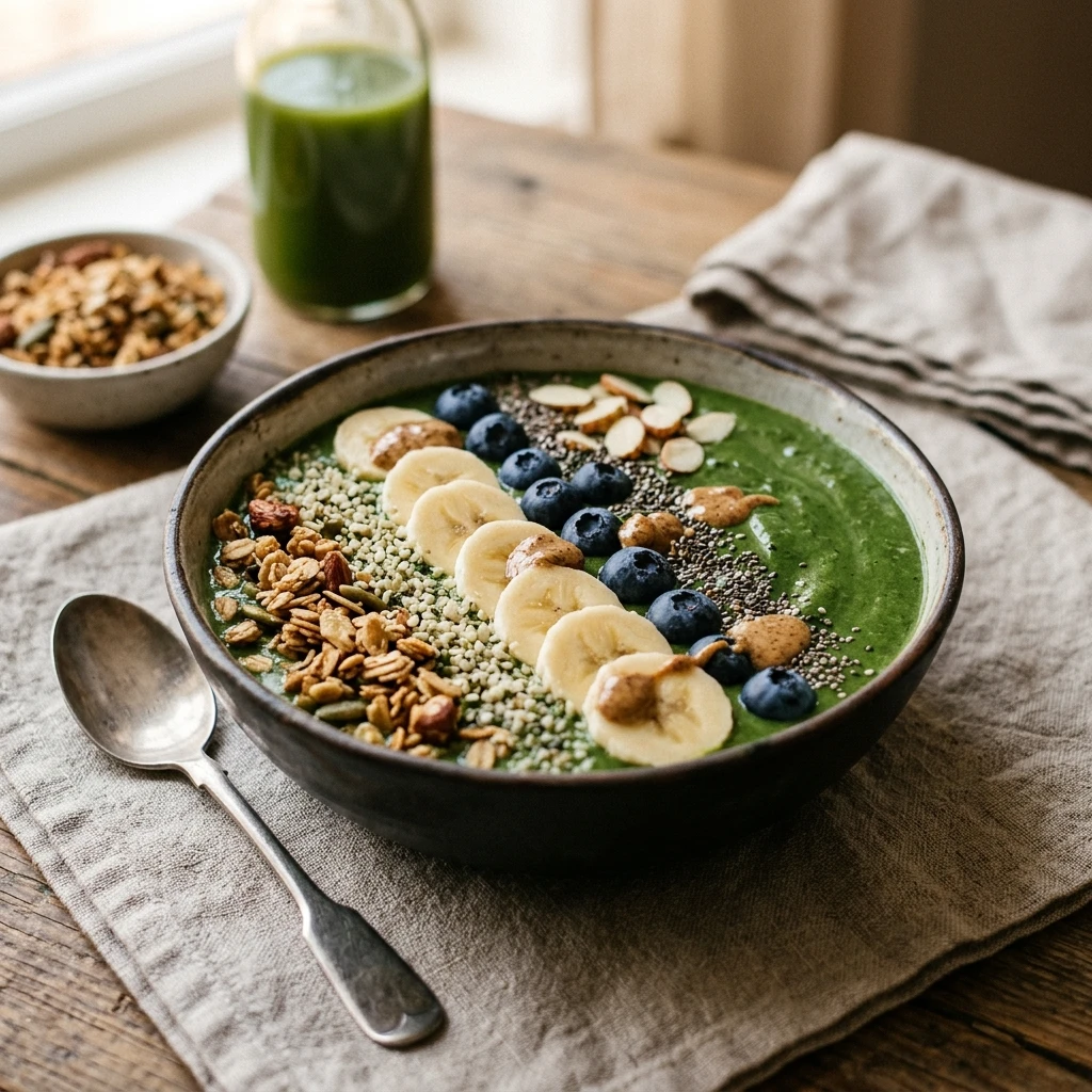 Green Spinach Bowl Smoothie Detox High Protein Weight Loss Healthy