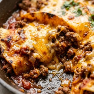 Ground Beef And Cheese Enchilada Skillet 15 Min