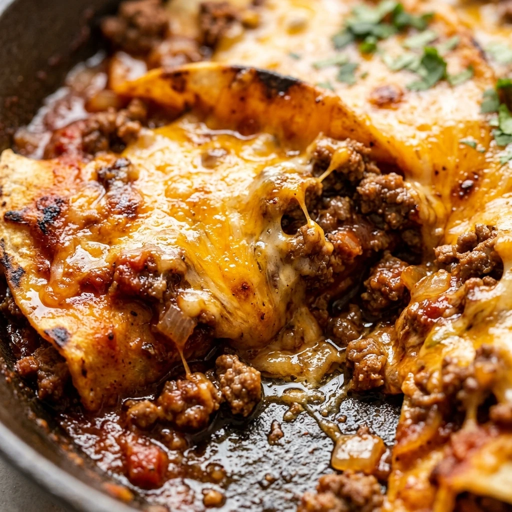 Ground Beef And Cheese Enchilada Skillet 15 Min