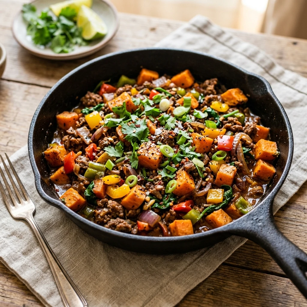 Ground Beef And Sweet Potato Skillet Healthy $2 Per Plate