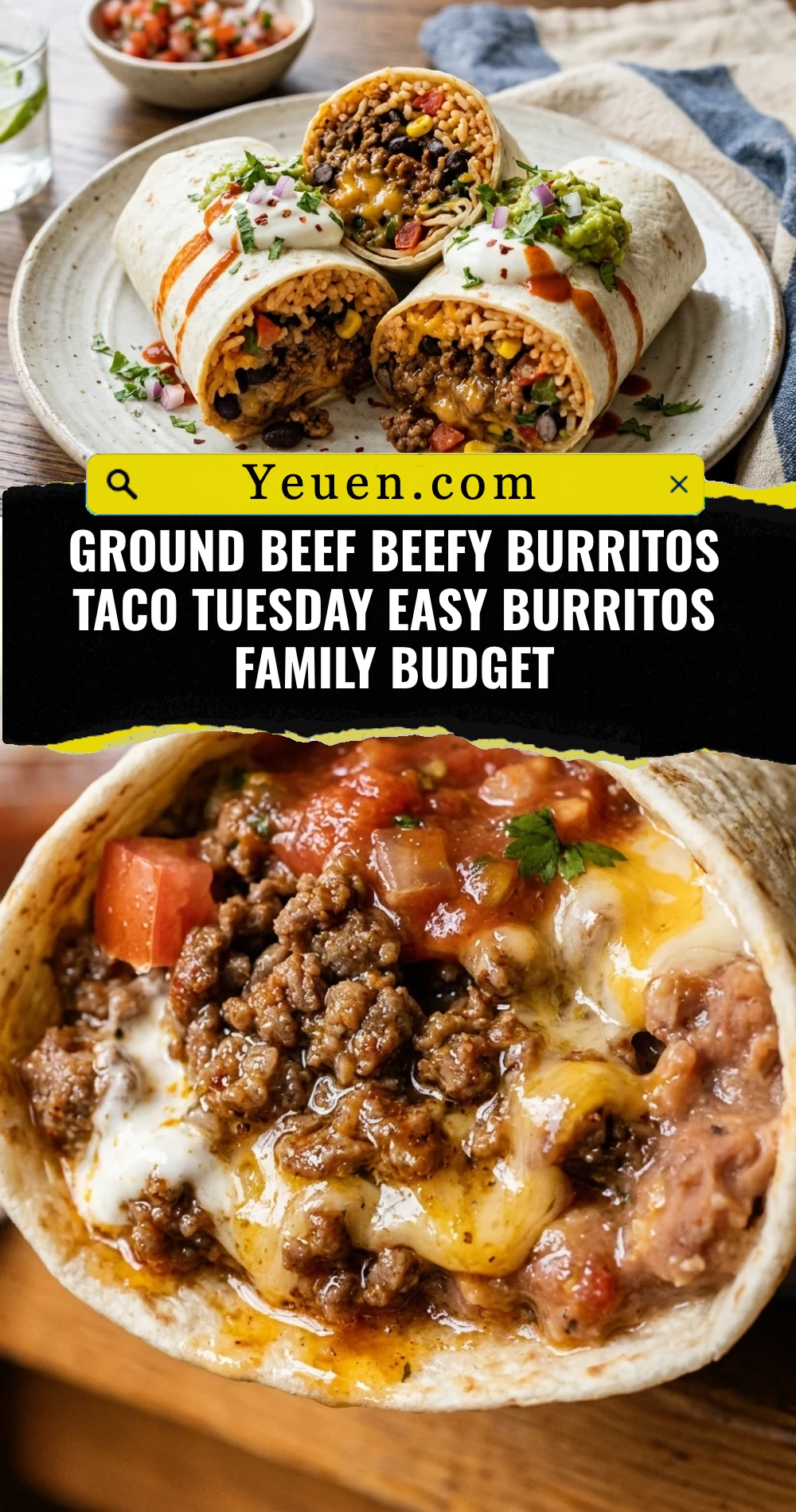 Ground Beef Beefy Burritos Taco Tuesday Easy Burritos Family Budget