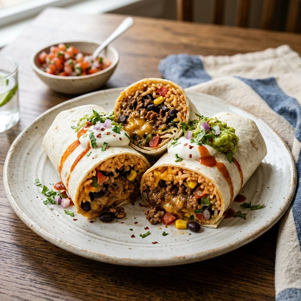 Ground Beef Beefy Burritos Taco Tuesday Easy Burritos Family Budget