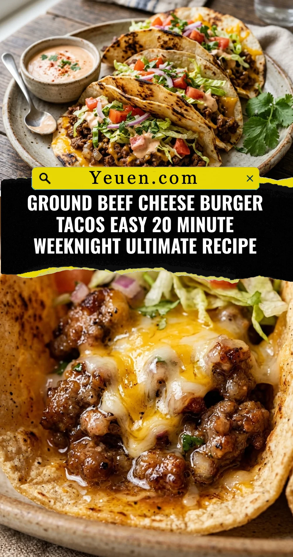 Ground Beef Cheese Burger Tacos Easy 20 Minute Weeknight Ultimate Recipe