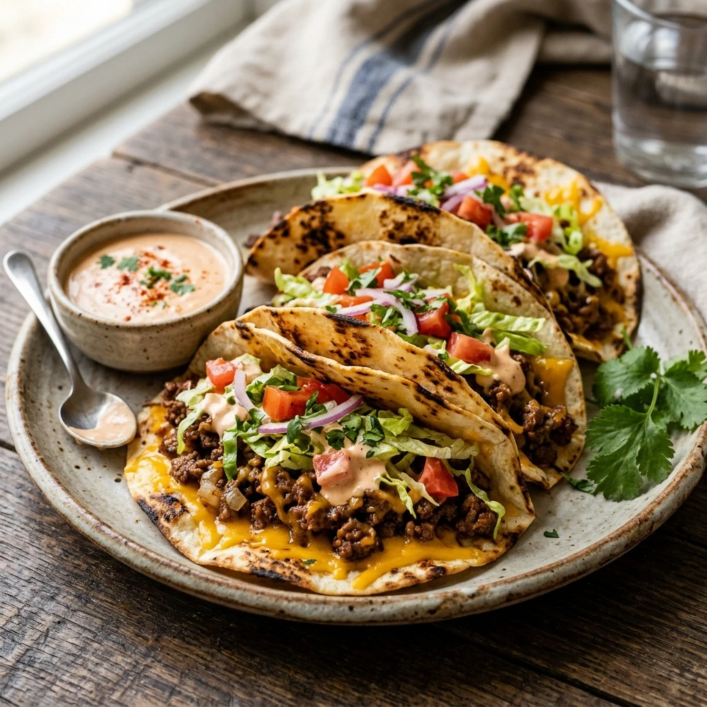 Ground Beef Cheese Burger Tacos Easy 20 Minute Weeknight Ultimate Recipe