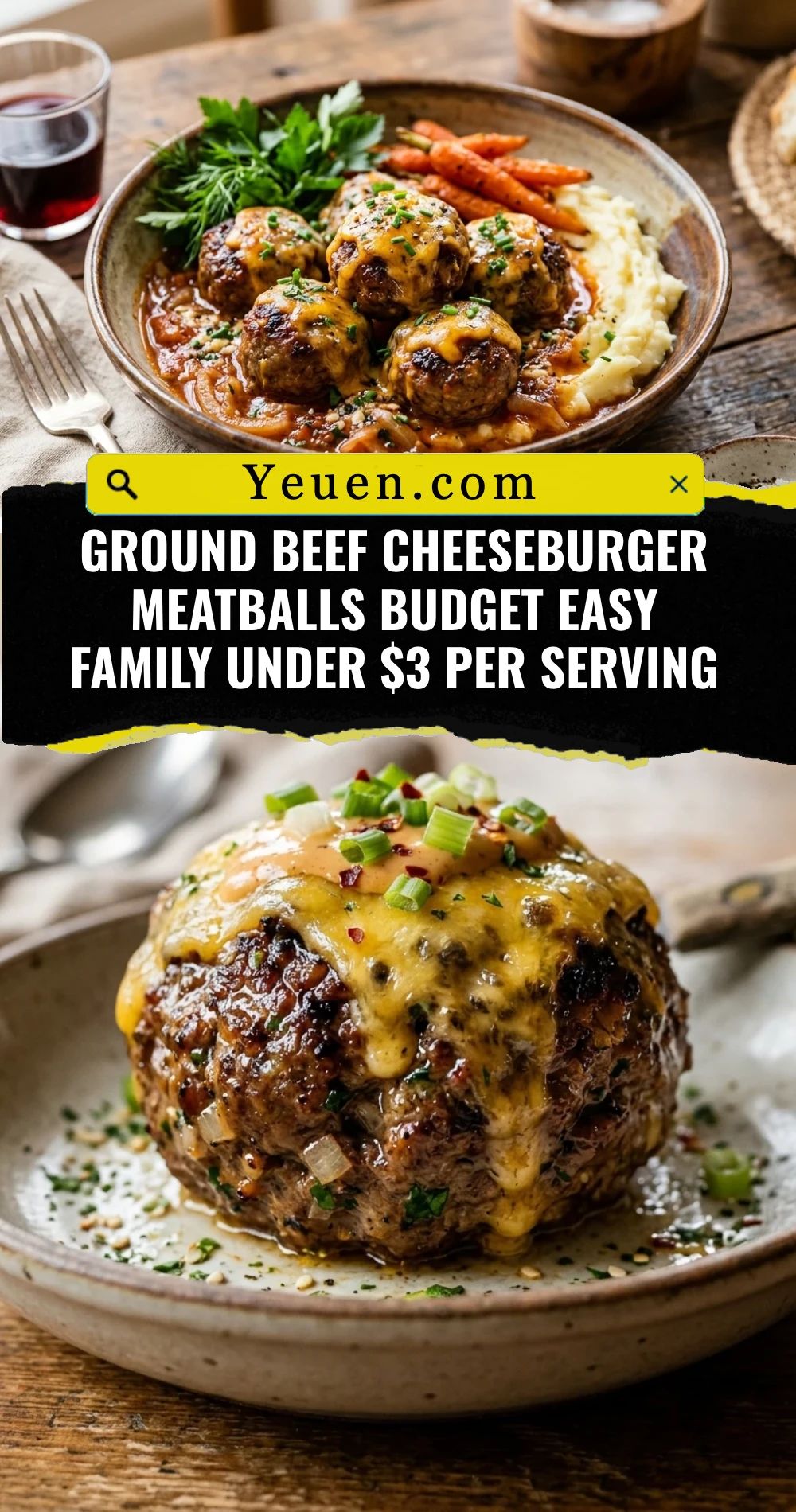 Ground Beef Cheeseburger Meatballs Budget Easy Family Under $3 Per Serving