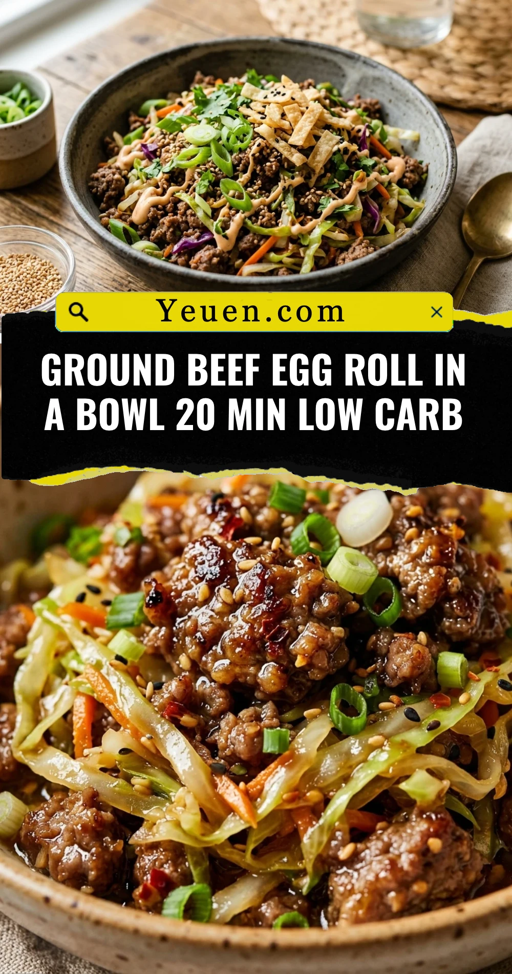 Ground Beef Egg Roll In A Bowl 20 Min Low Carb