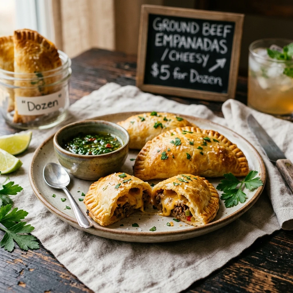 Ground Beef Empanadas Cheesy $5 For Dozen