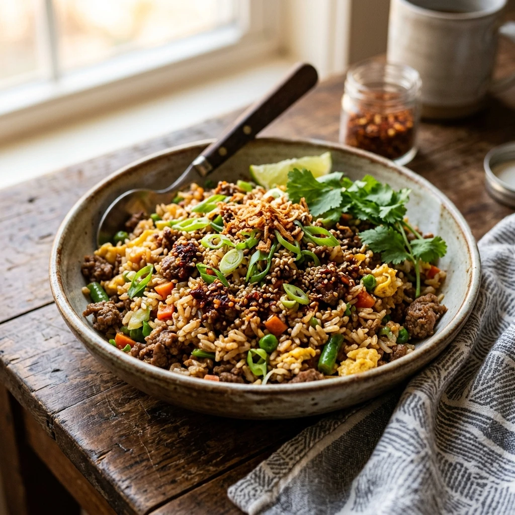 Ground Beef Fried Rice Under $2 Per Serving 15 Min