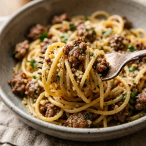 Ground Beef Garlic Butter Pasta One Pot Pasta Easy Family Budget Under $3