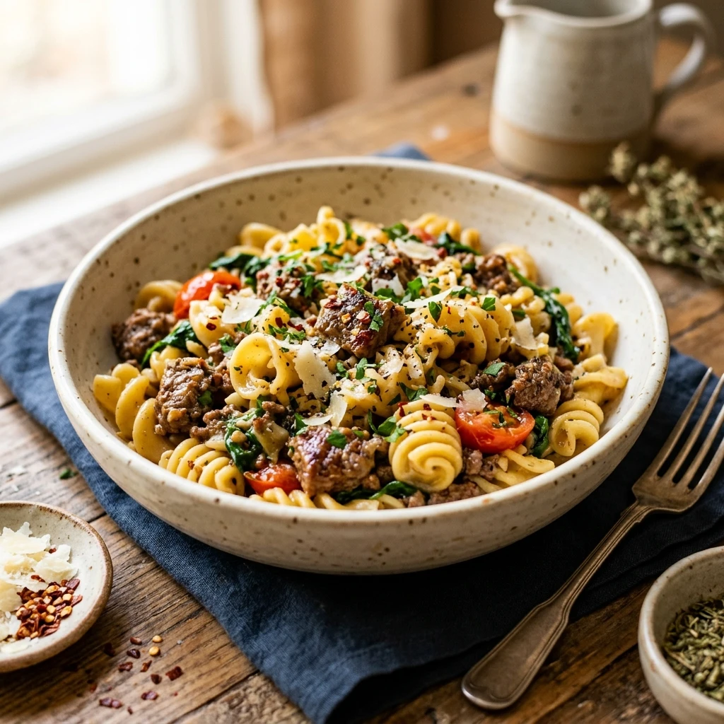 Ground Beef Garlic Butter Pasta One Pot Pasta Easy Family Budget Under $3