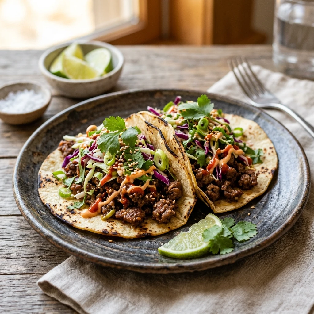 Ground Beef Korean Tacos Easy 20 Minute Weeknight Ultimate Recipe Viral