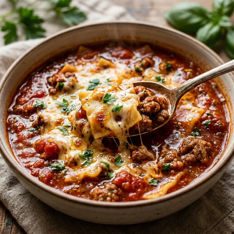 Ground Beef Lasagna Soup Cheesy One-Pot $10 Meal