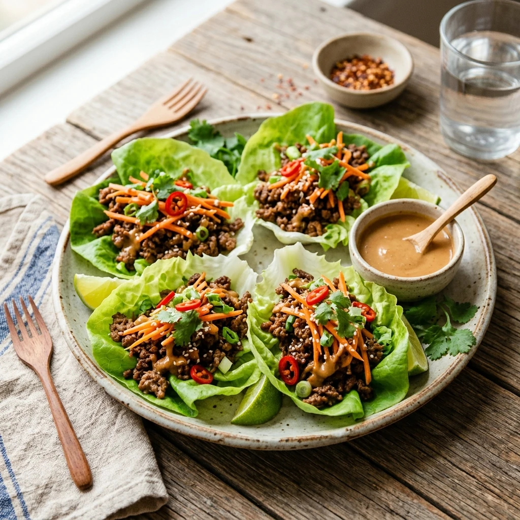 Ground Beef Lettuce Wraps Low Carb 15 Min
