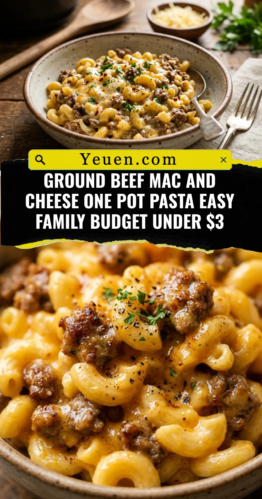 Ground Beef Mac And Cheese One Pot Pasta Easy Family Budget Under $3