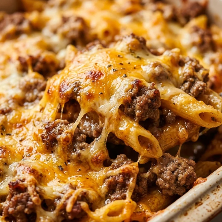 Ground Beef Pasta Casserole Cheesy 3 Ingredient Easy