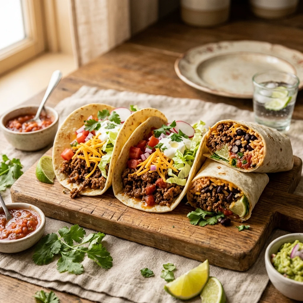 Ground Beef Soft Tacos Taco Tuesday Easy Burritos Family Budget