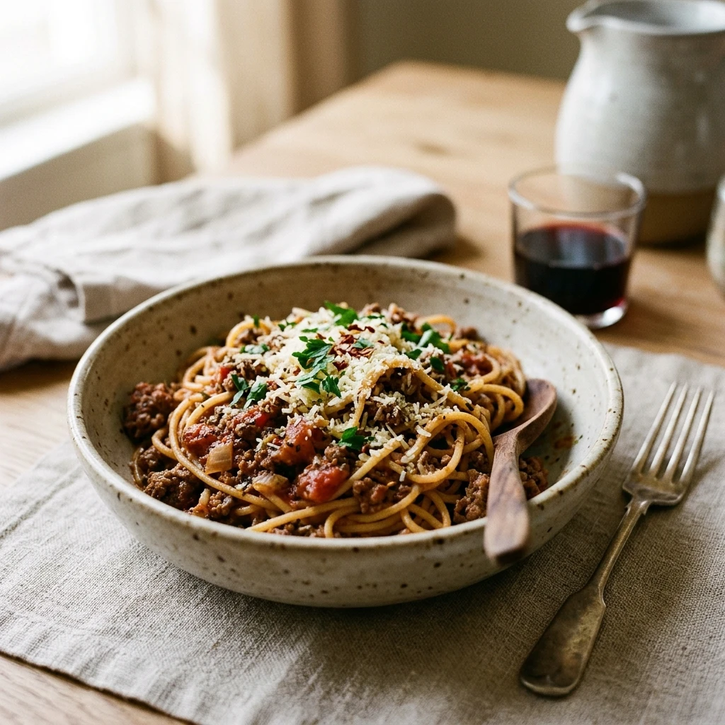 Ground Beef Spaghetti One Pot Pasta Easy Family Budget Under $3