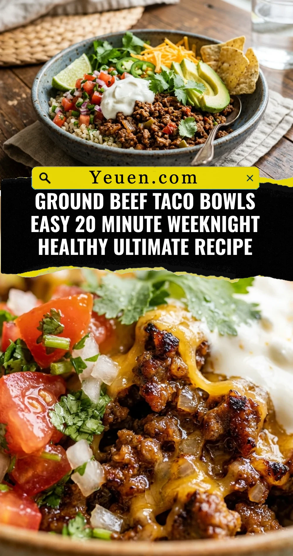Ground Beef Taco Bowls Easy 20 Minute Weeknight Healthy Ultimate Recipe