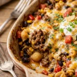Ground Beef Taco Pasta Casserole Cheesy Family Easy Budget Under $3