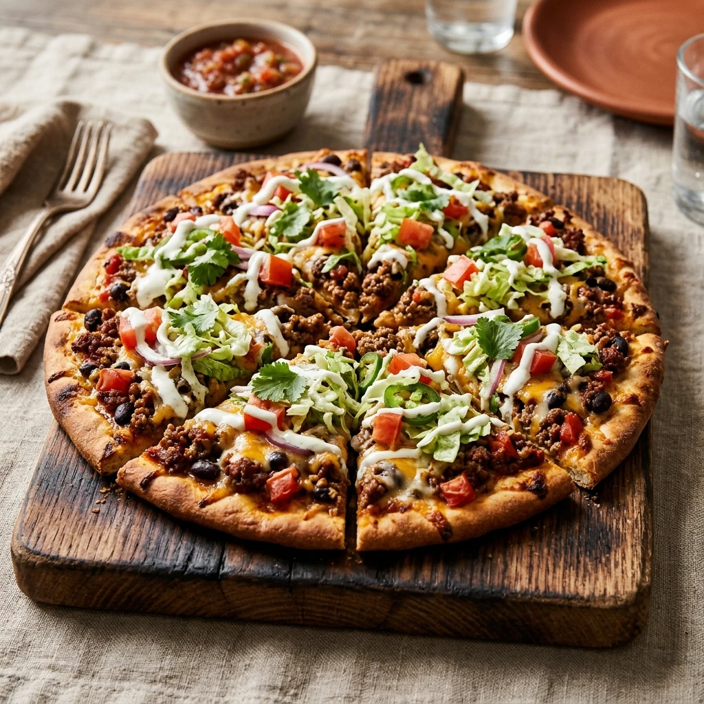 Ground Beef Taco Pizza Taco Tuesday Easy Burritos Family Budget