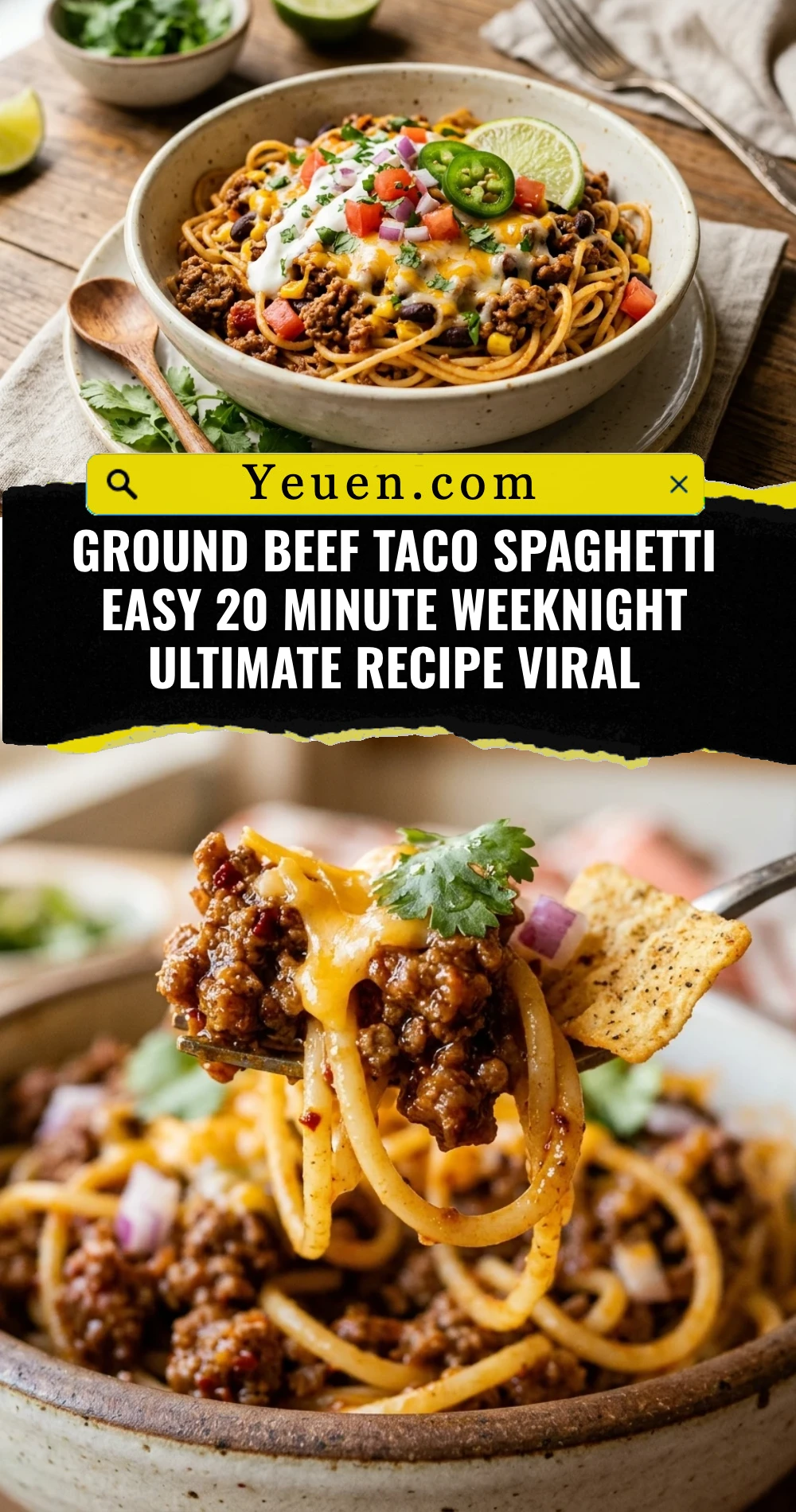 Ground Beef Taco Spaghetti Easy 20 Minute Weeknight Ultimate Recipe Viral