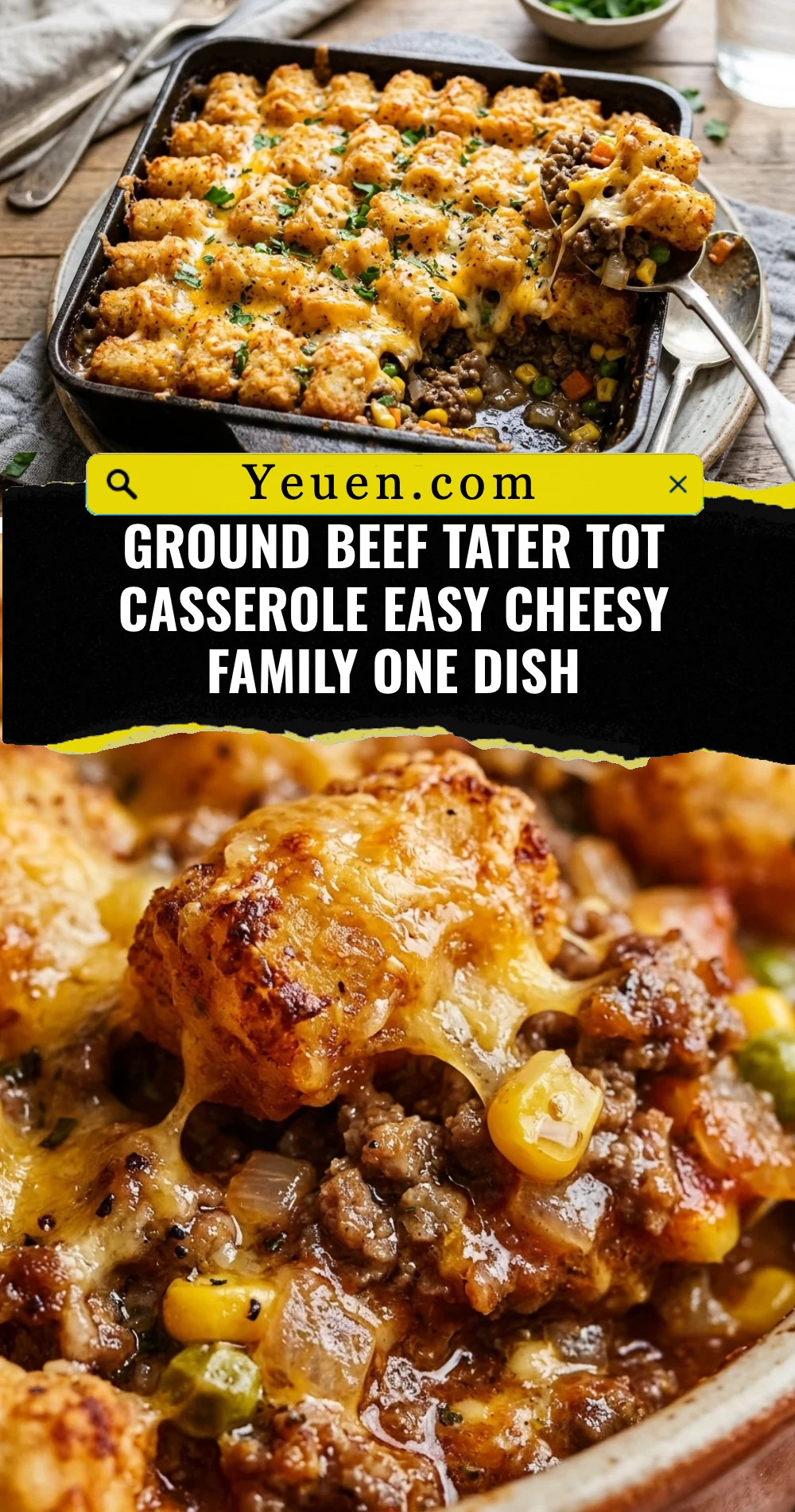 Ground Beef Tater Tot Casserole Easy Cheesy Family One Dish