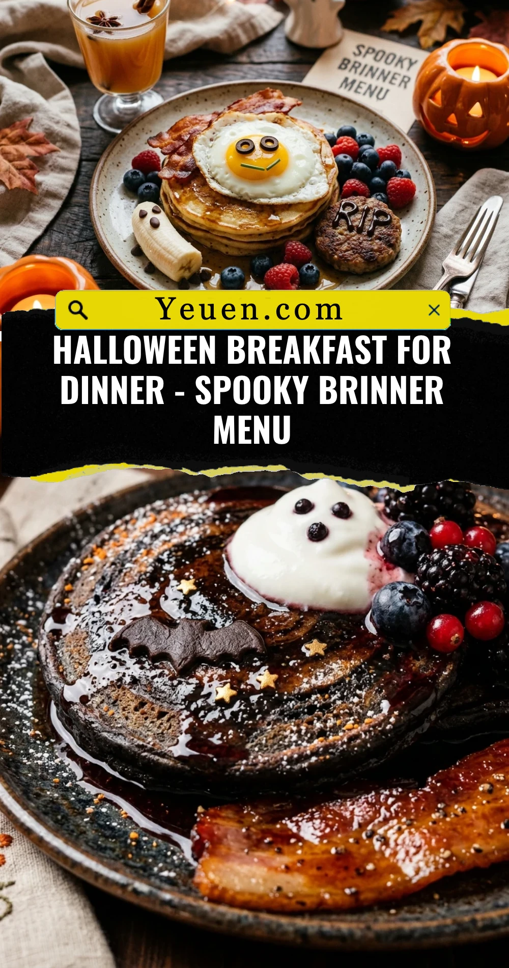 Halloween Breakfast For Dinner - Spooky Brinner Menu