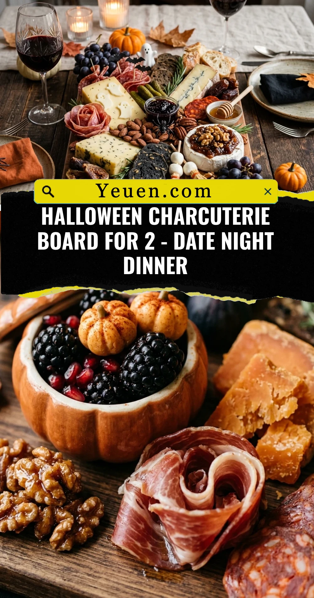 Halloween Charcuterie Board For 2 - Date Night Dinner
