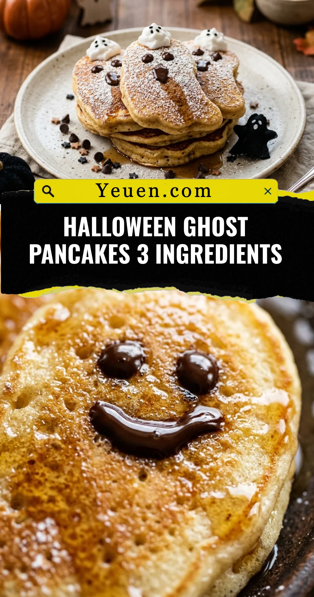 Halloween Ghost Pancakes 3 Ingredients