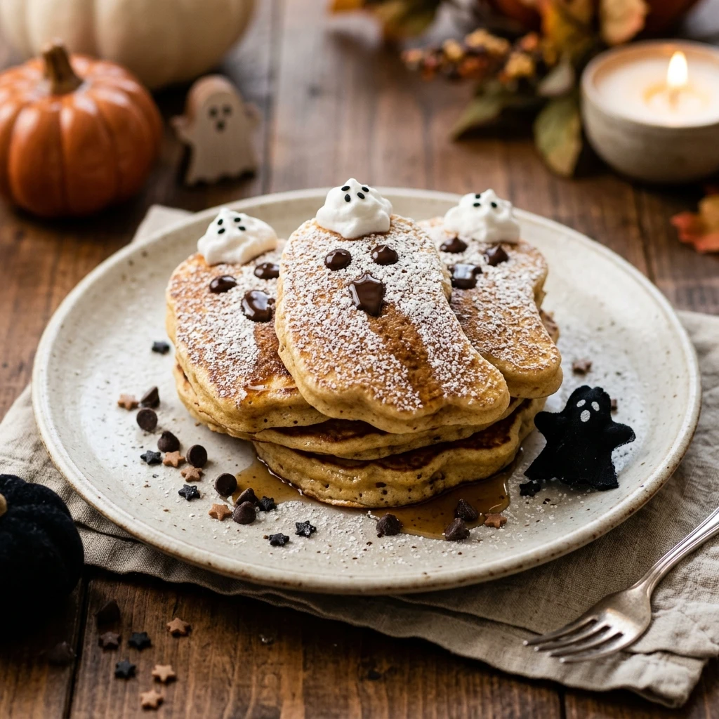 Halloween Ghost Pancakes 3 Ingredients