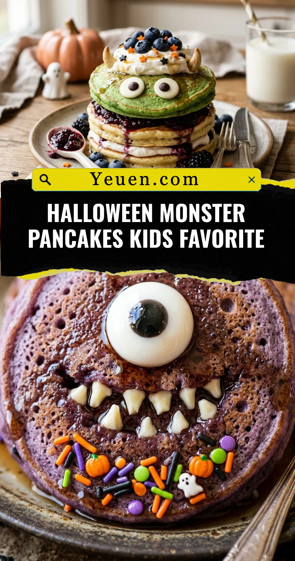 Halloween Monster Pancakes Kids Favorite