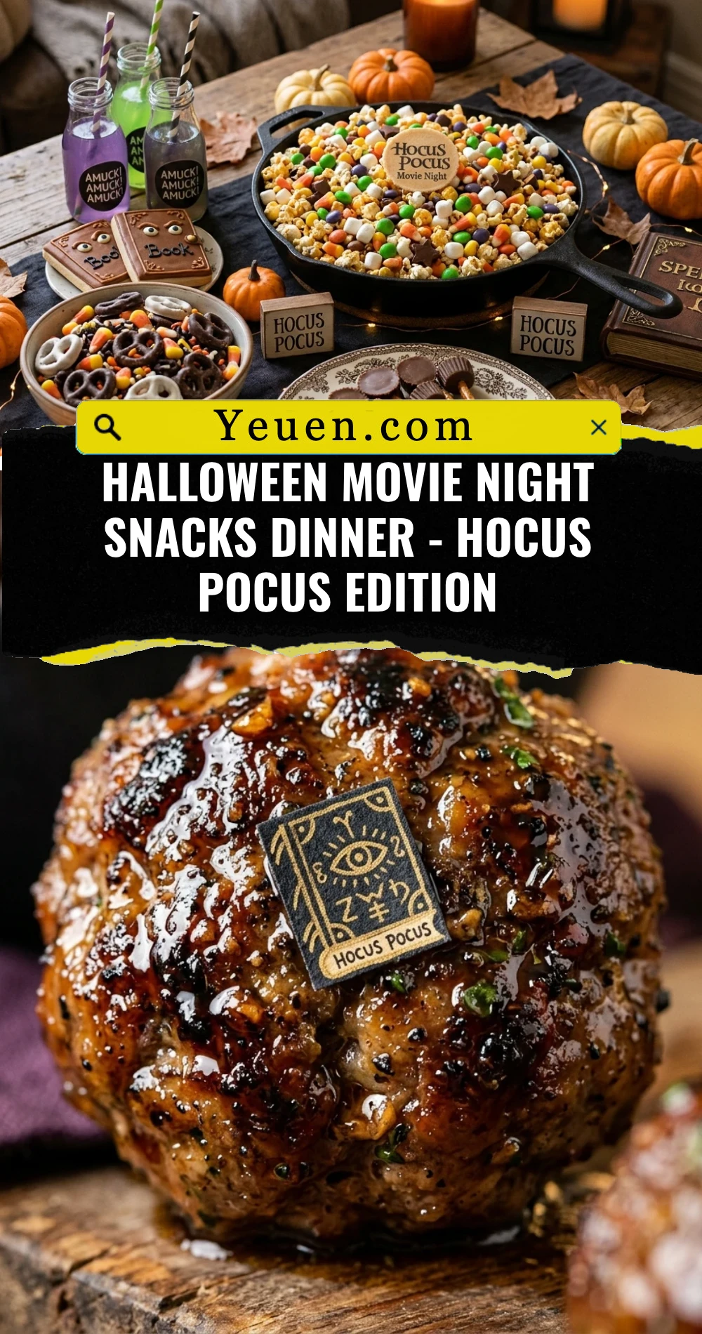 Halloween Movie Night Snacks Dinner - Hocus Pocus Edition
