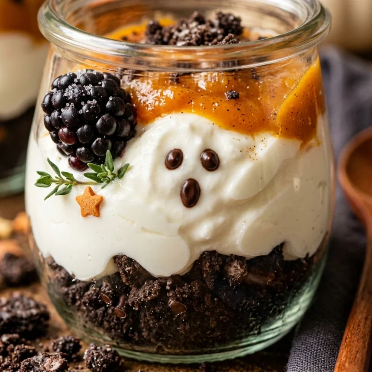 Halloween Yogurt Parfait Ghost Faces