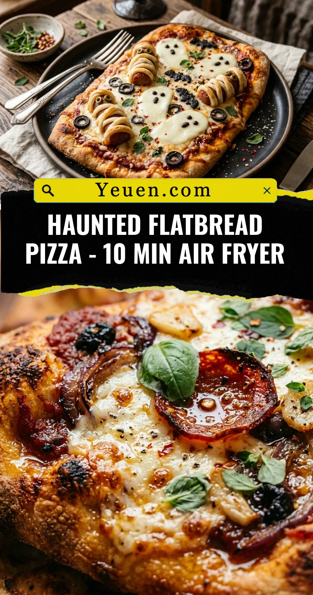 Haunted Flatbread Pizza - 10 Min Air Fryer