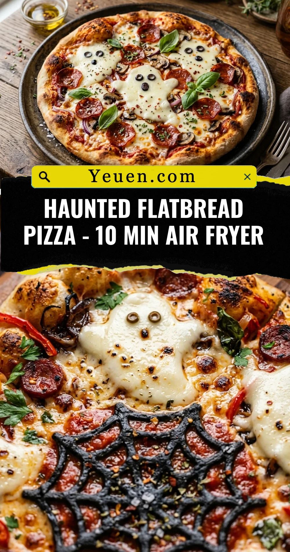 Haunted Flatbread Pizza - 10 Min Air Fryer
