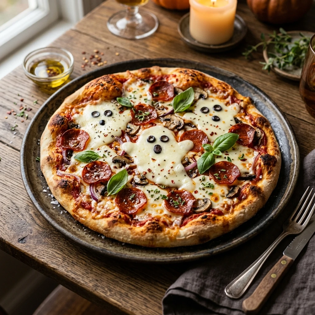 Haunted Flatbread Pizza - 10 Min Air Fryer