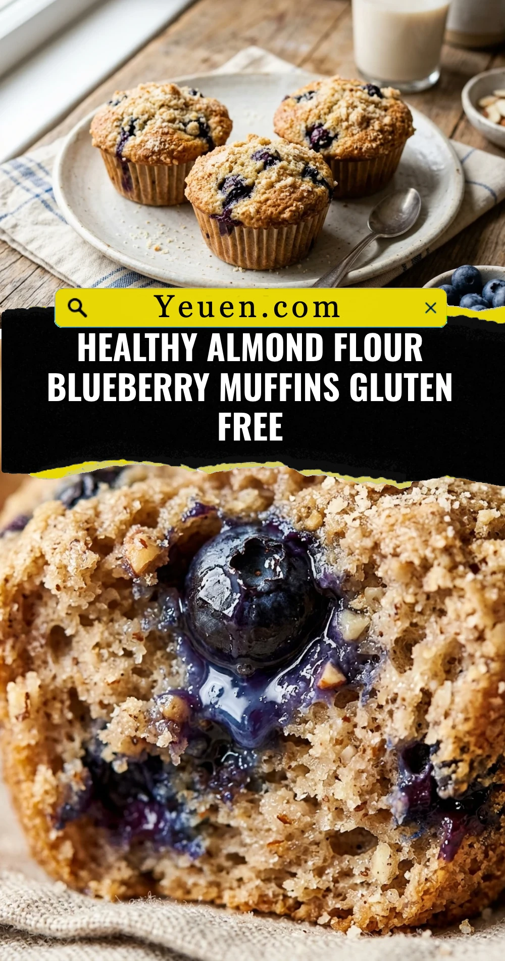 Healthy Almond Flour Blueberry Muffins Gluten Free