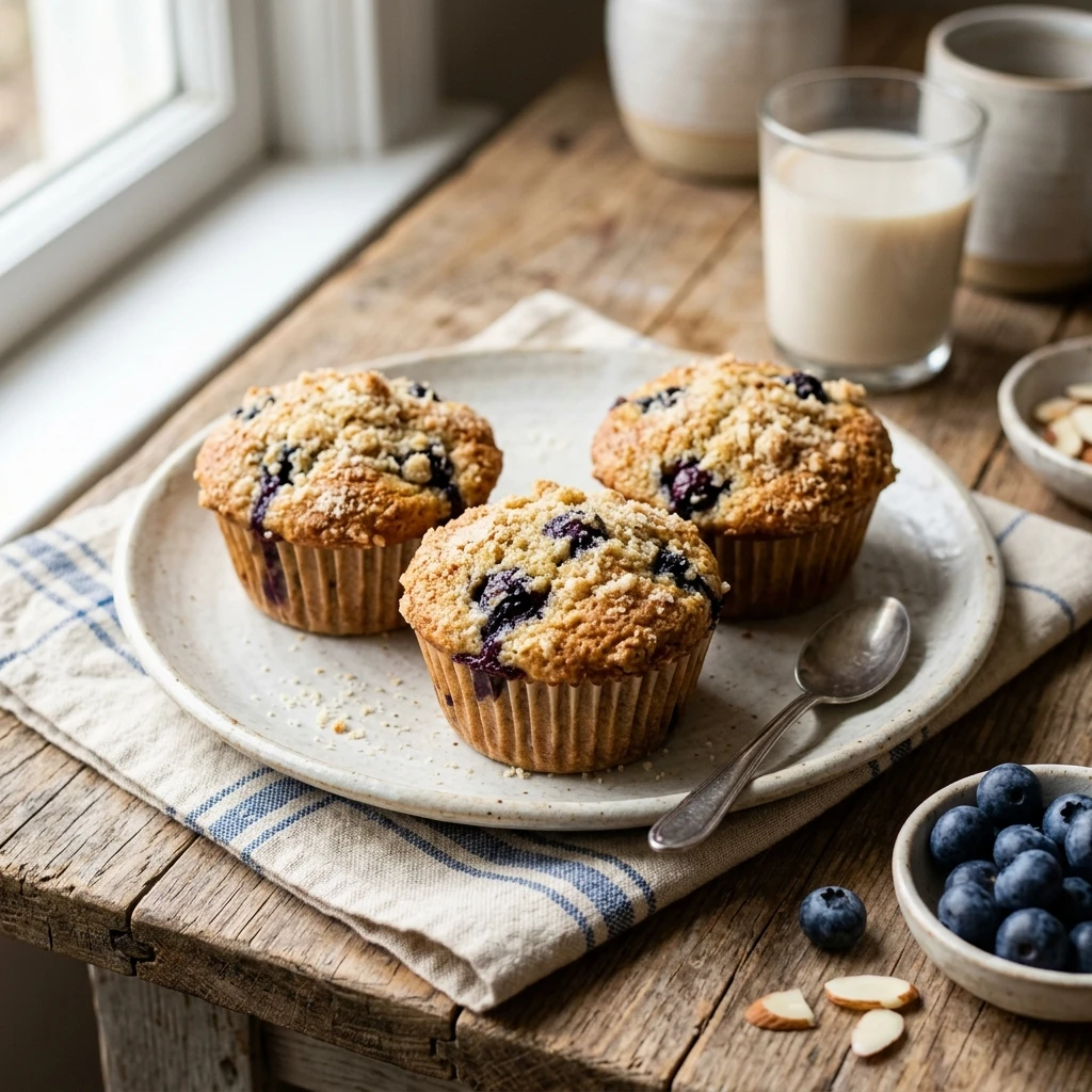 Healthy Almond Flour Blueberry Muffins Gluten Free