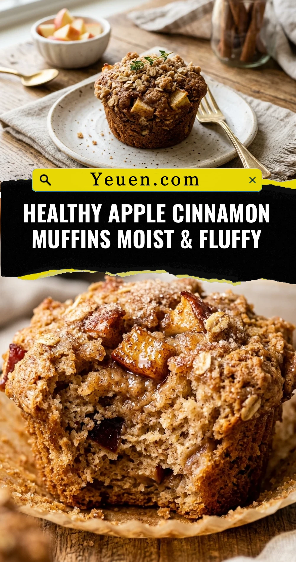 Healthy Apple Cinnamon Muffins Moist & Fluffy