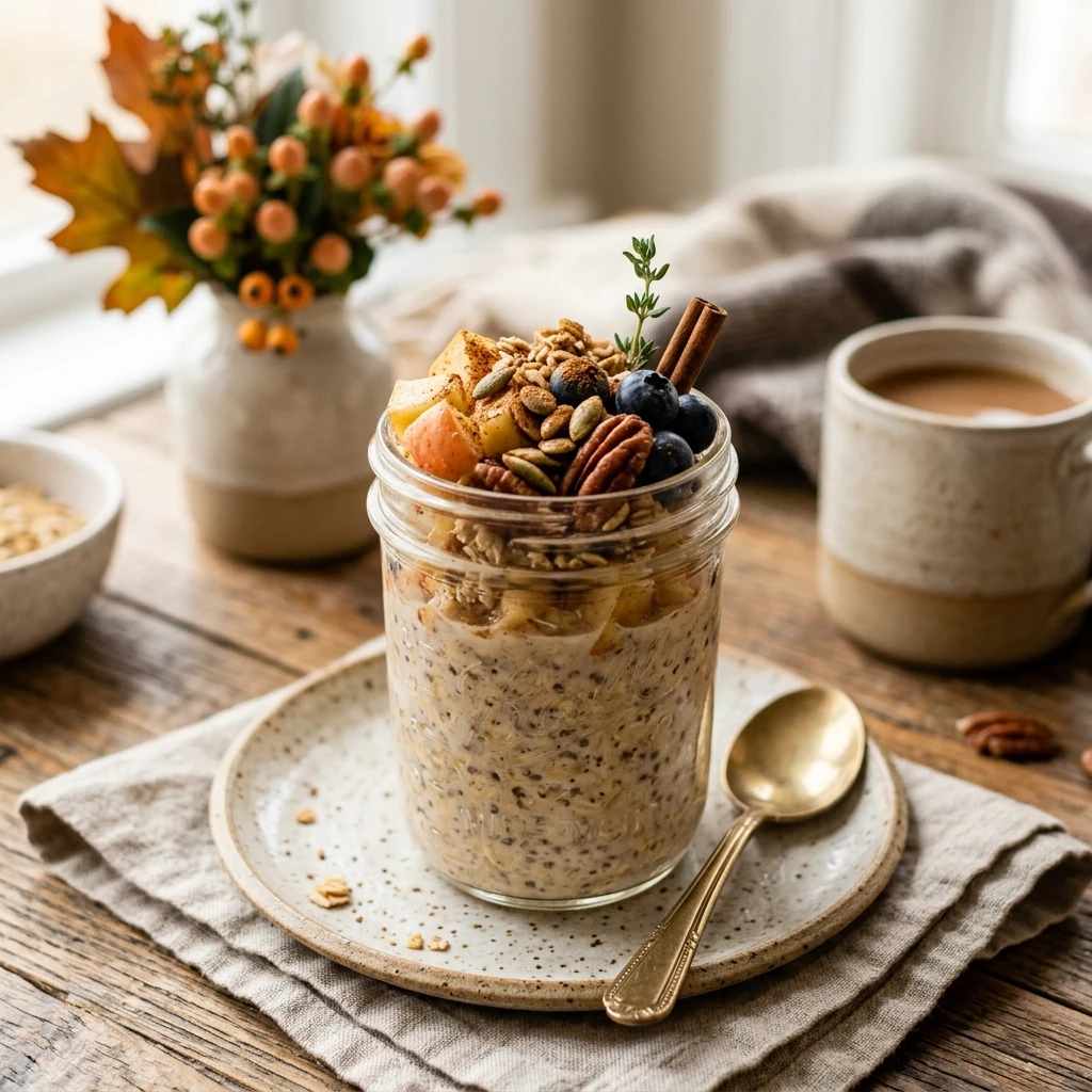 Healthy Apple Cinnamon Overnight Oats Fall Brunch