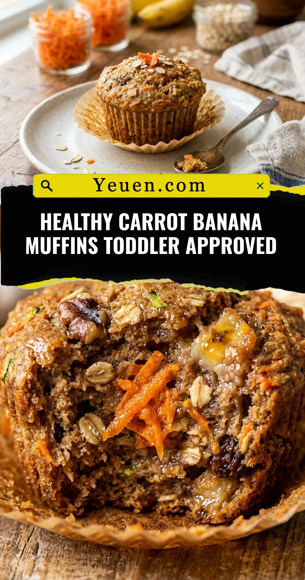 Healthy Carrot Banana Muffins Toddler Approved