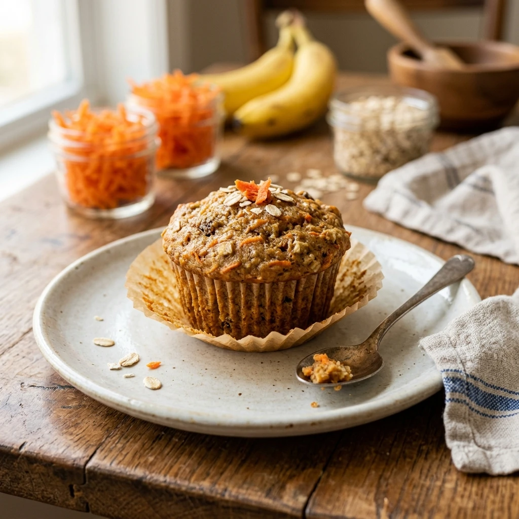 Healthy Carrot Banana Muffins Toddler Approved