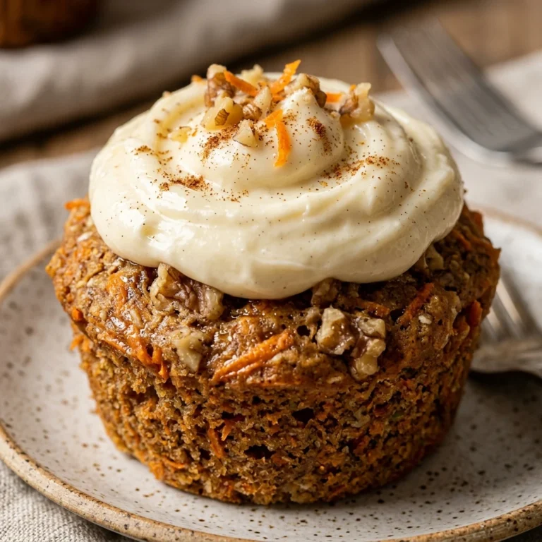 Healthy Carrot Cake Muffins With Cream Cheese Frosting