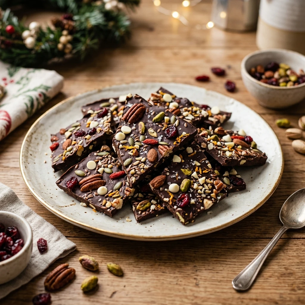 Healthy Christmas Bark - Low Sugar + High Protein
