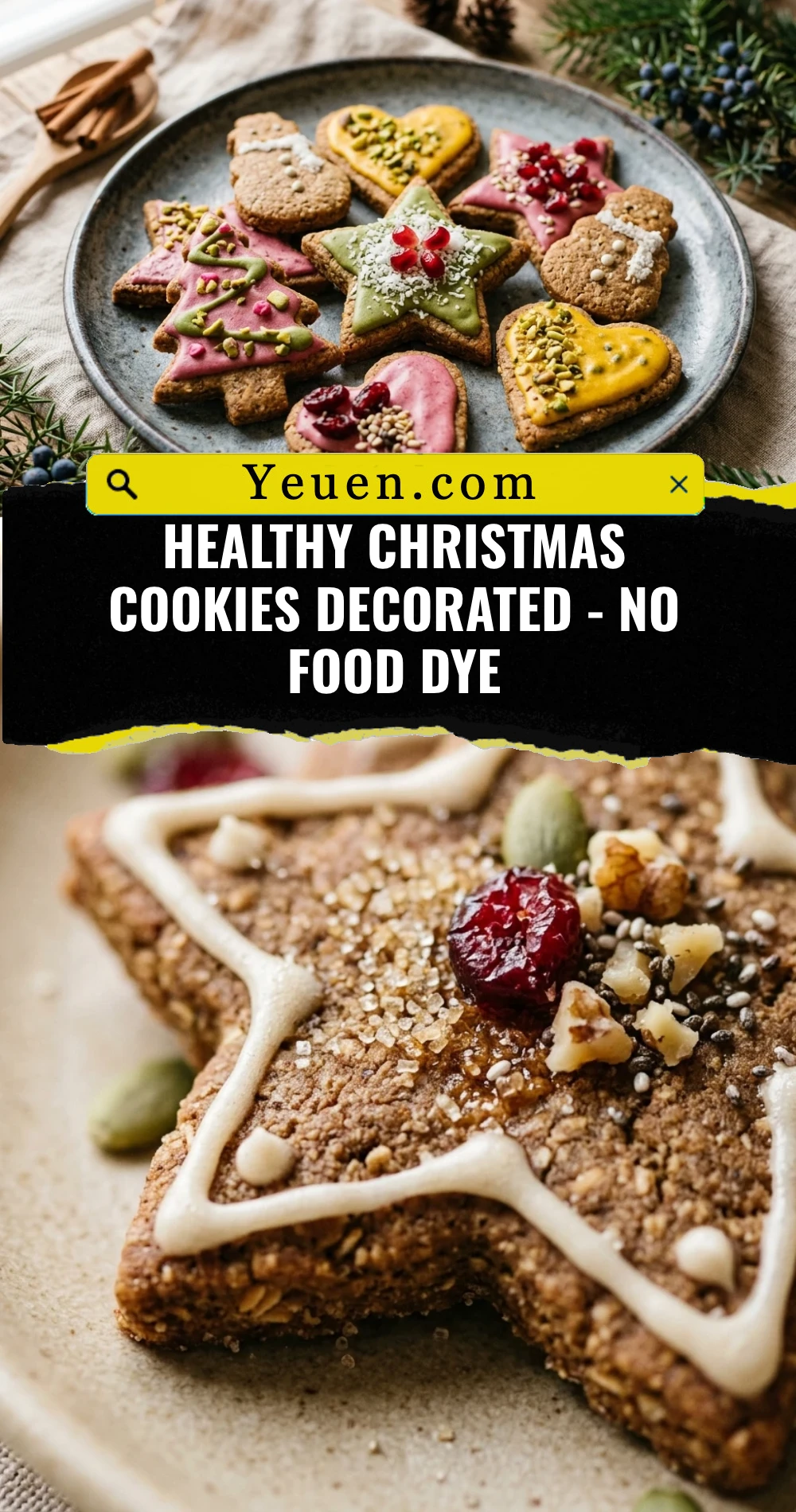 Healthy Christmas Cookies Decorated - No Food Dye